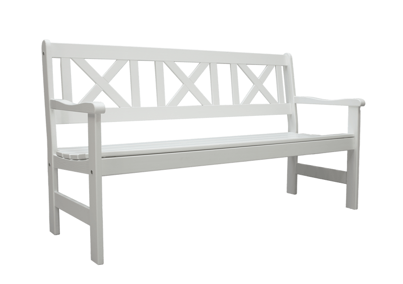 Utomhussoffa Europe 3-sits - Vit - Utemöbler - Utesoffa - Trädgårdsbänk & utebänk