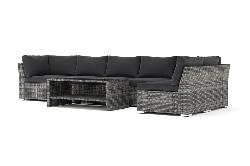 Wisconsin utomhus divansoffa 6-sits vändbar - Grå - Utemöbler - Loungemöbler - Loungesoffa