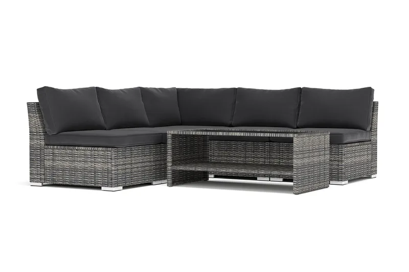 Wisconsin utomhus hörnsoffa 7-sits vändbar med öppet avslut - Grå - Utemöbler - Loungemöbler - Loungesoffa