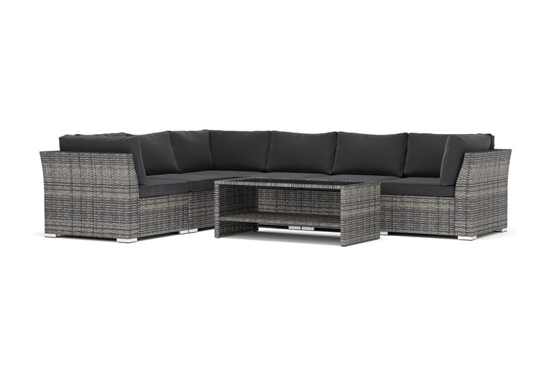 Wisconsin utomhus L-soffa 6-sits vändbar, Grå