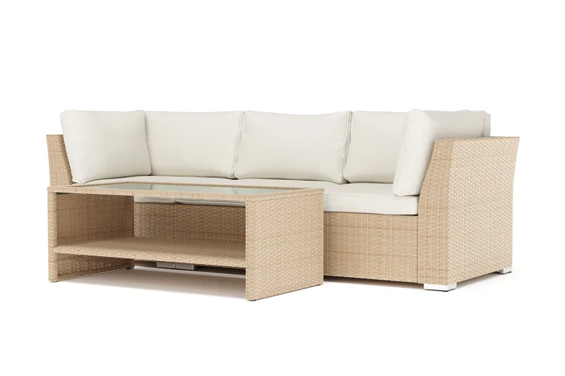 Wisconsin utomhus rak 3-sits soffa - Beige - Utemöbler - Loungemöbler - Loungesoffa