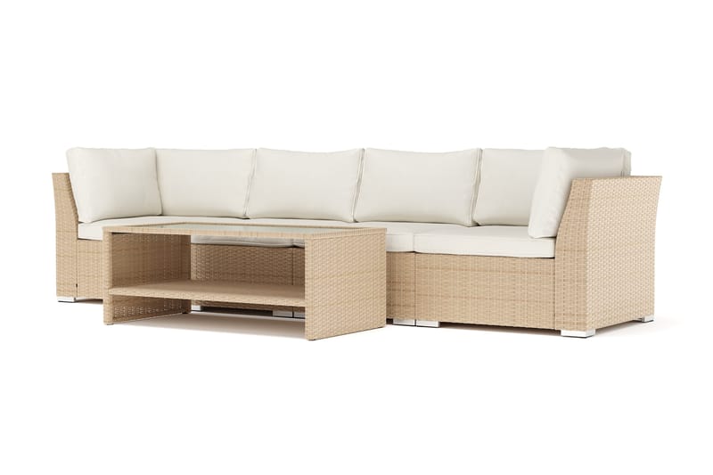 Wisconsin utomhus rak 4-sits soffa - Beige - Utemöbler - Loungemöbler - Loungesoffa
