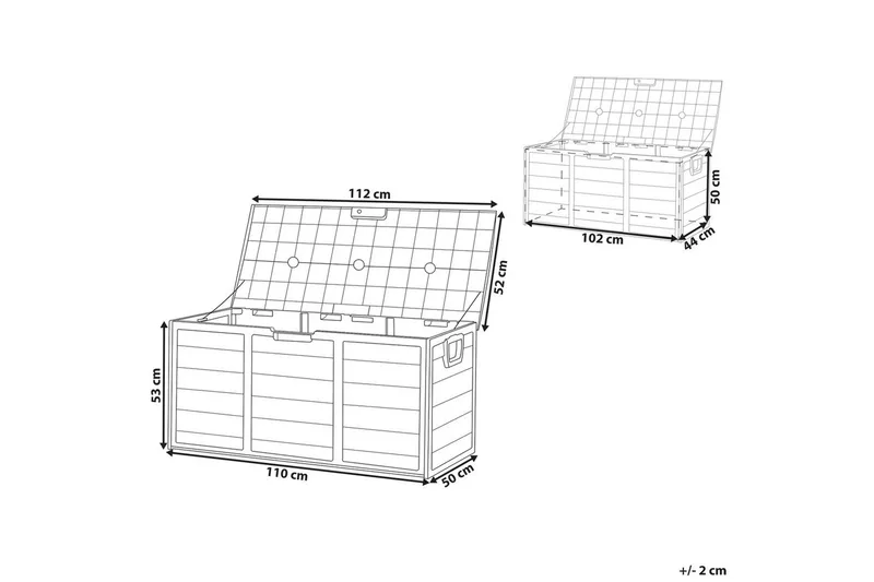 Låda Locarno Grå/brun - Grå/brun - Utemöbler - Dynförvaring & möbelskydd - Dynboxar & dynlådor