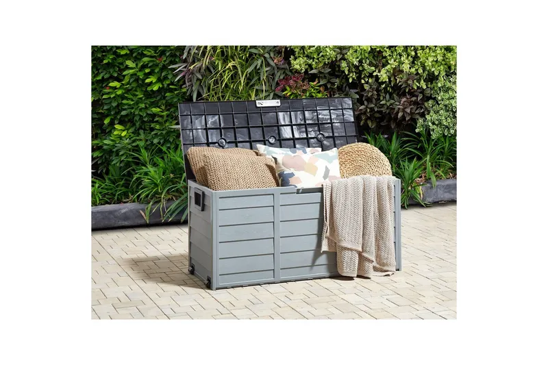 Låda Locarno Grå/svart - Grå/svart - Utemöbler - Dynförvaring & möbelskydd - Dynboxar & dynlådor