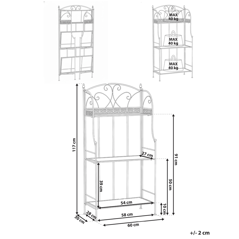 Hylla utomhus Villadose 60 cm - Svart - Utemöbler - Övrigt utemöbler - Tillbehör utomhus - Hyllor