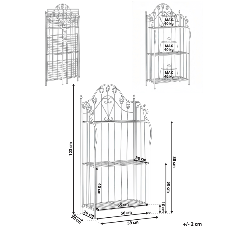 Hylla utomhus Visano 59 cm - Grå - Utemöbler - Övrigt utemöbler - Tillbehör utomhus - Hyllor
