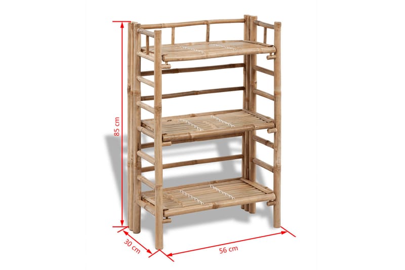 Blomhylla i bambu med 3 våningar - Brun - Hyllor - Växthushylla