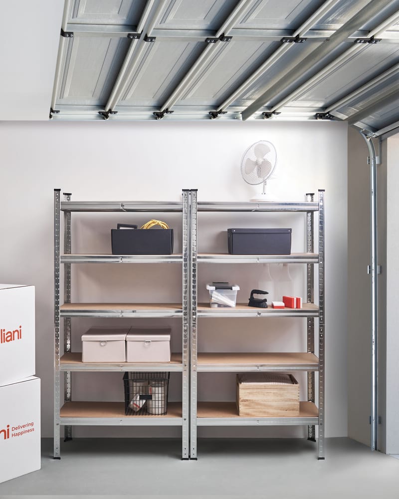 Set med 2 Garagehyllor Xitta 75 cm - Silver/Brun - Utemöbler - Övrigt utemöbler - Tillbehör utomhus - Hyllor