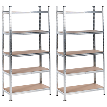 Set med 2 Garagehyllor Xitta 75 cm - Silver/Brun - Utemöbler - Övrigt utemöbler - Tillbehör utomhus - Hyllor