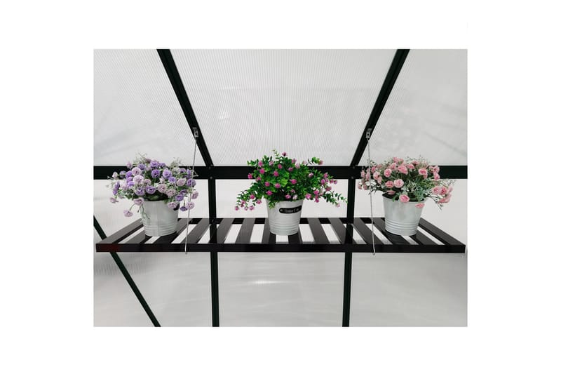 Vägghängd hylla 126x30,5x3 cm - Svart - Utemöbler - Övrigt utemöbler - Tillbehör utomhus - Hyllor