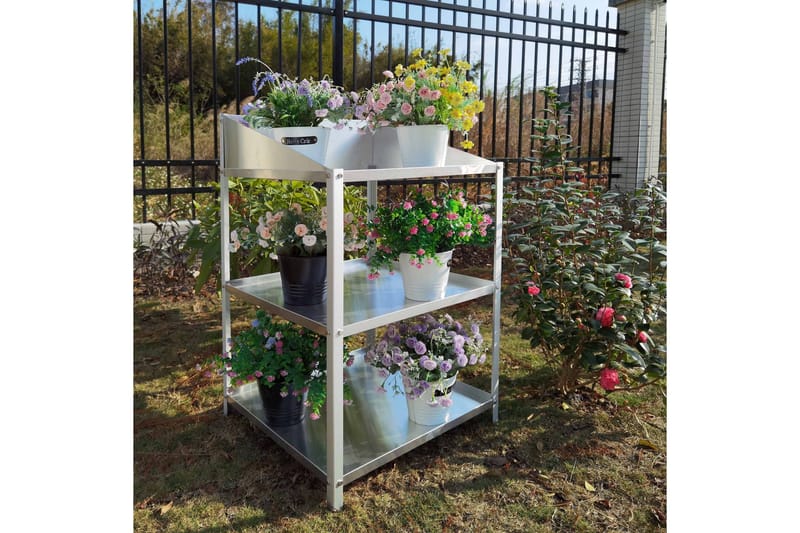 Växthushylla 56x56x92 cm - Silver - Utemöbler - Övrigt utemöbler - Tillbehör utomhus - Hyllor