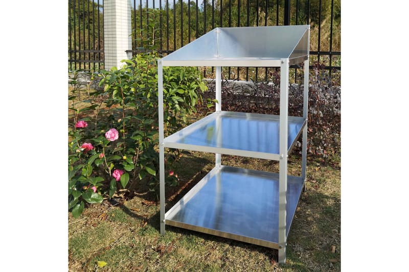 Växthushylla 56x56x92 cm - Silver - Utemöbler - Övrigt utemöbler - Tillbehör utomhus - Hyllor