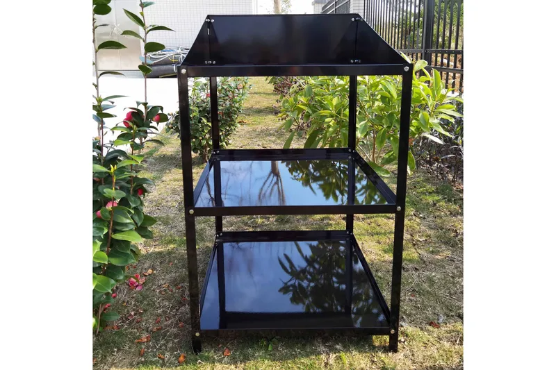 Växthushylla 56x56x92 cm - Svart - Utemöbler - Övrigt utemöbler - Tillbehör utomhus - Hyllor