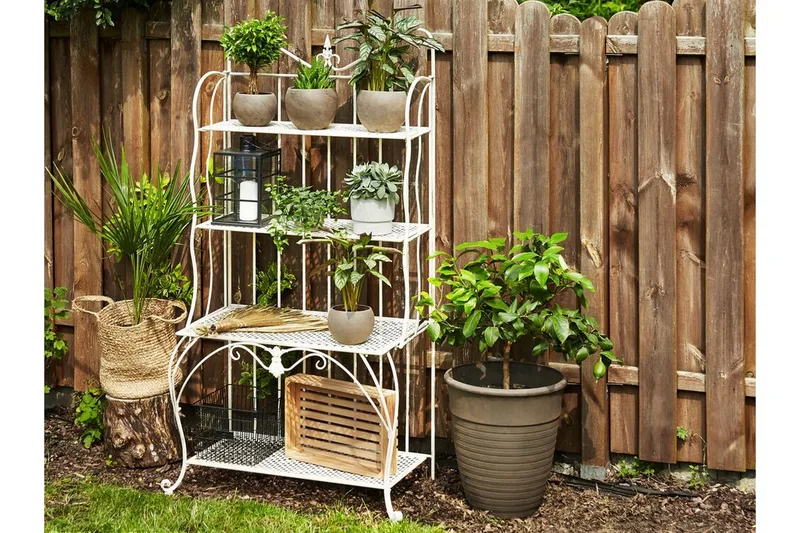 Växthylla 4 hyllor metall ljusbeige PAVONA - Beige - Utemöbler - Övrigt utemöbler - Tillbehör utomhus - Hyllor