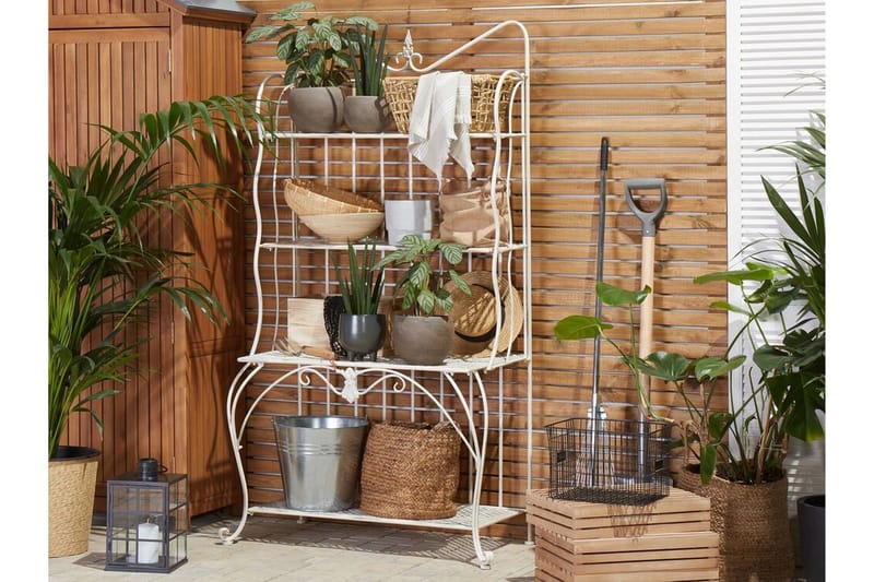Växthylla 4 hyllor metall ljusbeige PAVONA - Beige - Utemöbler - Övrigt utemöbler - Tillbehör utomhus - Hyllor