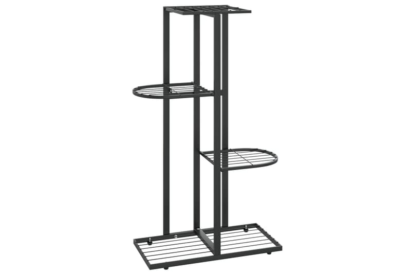 Växtställ med 4 hyllor 43x22x76 cm svart metall - Svart - Utemöbler - Övrigt utemöbler - Tillbehör utomhus - Hyllor
