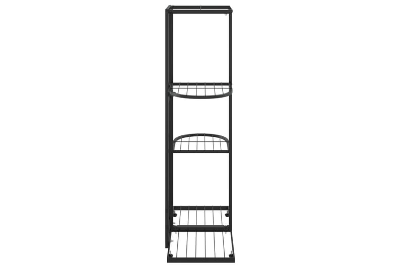 Växtställ med 4 hyllor 43x22x76 cm svart metall - Svart - Utemöbler - Övrigt utemöbler - Tillbehör utomhus - Hyllor