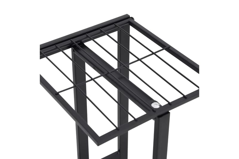 Växtställ med 4 hyllor 43x22x76 cm svart metall - Svart - Utemöbler - Övrigt utemöbler - Tillbehör utomhus - Hyllor