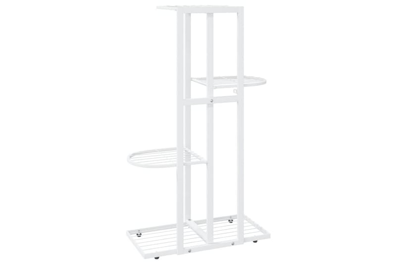 Växtställ med 4 hyllor 43x22x76 cm vit metall - Vit - Utemöbler - Övrigt utemöbler - Tillbehör utomhus - Hyllor