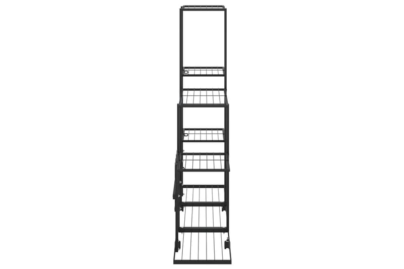 Växtställ på hjul 94,5x25x92,5 cm svart metall - Svart - Utemöbler - Övrigt utemöbler - Tillbehör utomhus - Hyllor