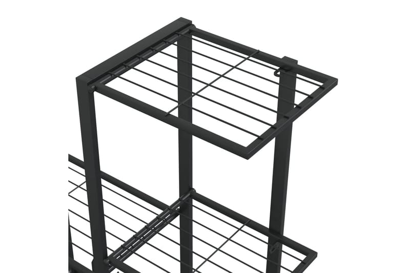 Växtställ på hjul 94,5x25x92,5 cm svart metall - Svart - Utemöbler - Övrigt utemöbler - Tillbehör utomhus - Hyllor