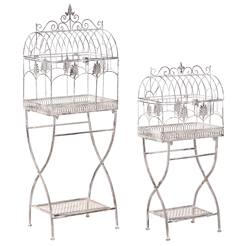 Set med 2 Hyllor utomhus Sicily 43/37 cm 30/27 cm, Grå