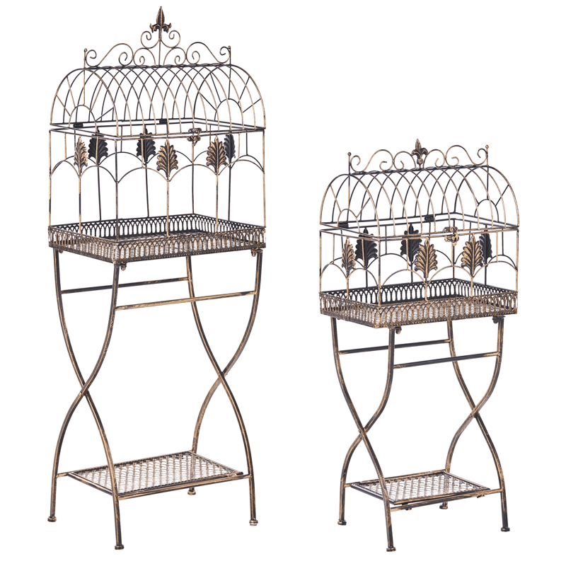 Set med 2 Hyllor utomhus Sicily 43/37 cm 30/27 cm, Svart