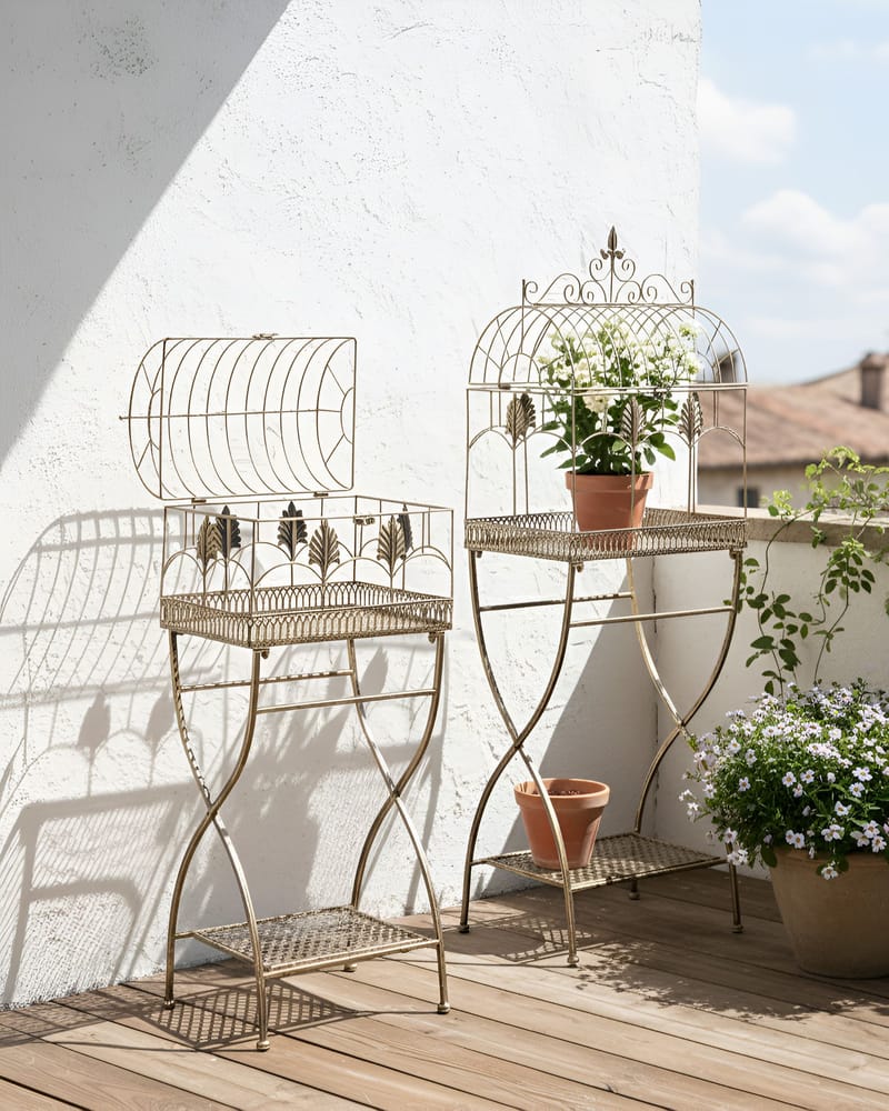 Set med 2 Hyllor utomhus Sicily 43/37 cm 30/27 cm - Svart - Utemöbler - Övrigt utemöbler - Tillbehör utomhus - Hyllor