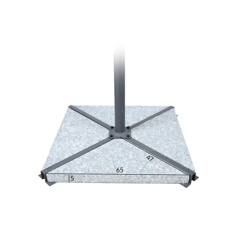 Stenar till parasollfot 4 st granit 56 kg - Grå - Utemöbler - Övrigt utemöbler - Tillbehör utomhus - Iläggsskivor utebord