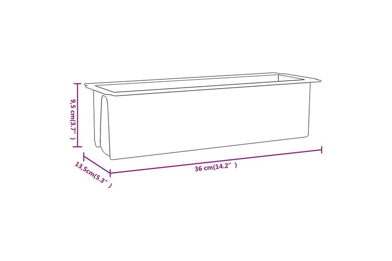 Blomlådor för Europallar 12 st grå 36x13,5x9,5 cm PP - Grå - Blomlåda - Utomhuskrukor