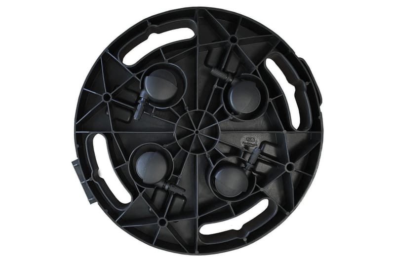 Blomvagn med hjul diameter 30 cm svart 170 kg - Svart - Blomlåda - Utomhuskrukor