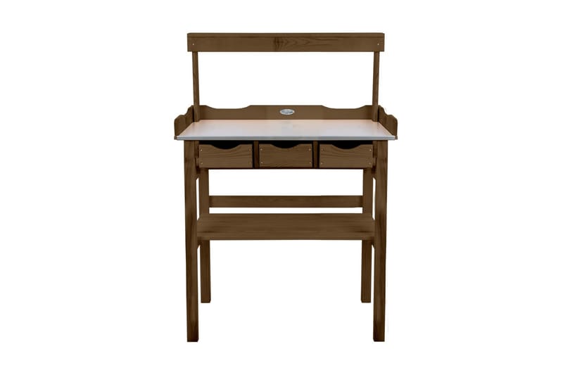 Esschert Design Planteringsbord med låda och hylla brun - Blomlåda - Utomhuskrukor