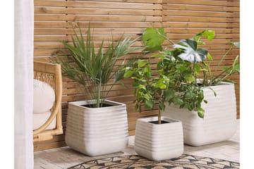 Kruka 50 x 50 x 49 cm vit PARIKIA - Vit - Utemöbler - Övrigt utemöbler - Tillbehör utomhus - Utomhuskrukor