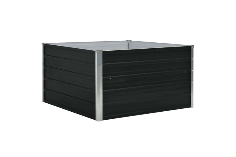 Odlingslåda 100x100x45 cm galvaniserat stål antracit - Grå - Utemöbler - Övrigt utemöbler - Tillbehör utomhus - Utomhuskrukor