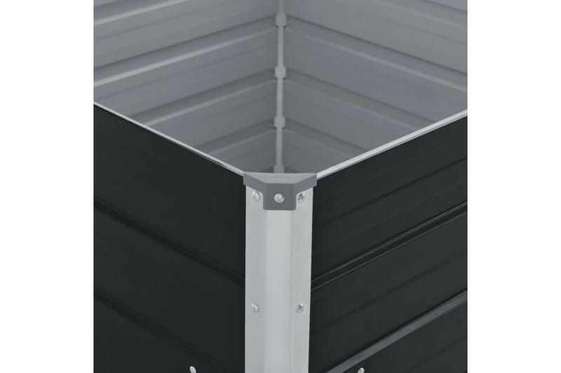 Odlingslåda 100x100x45 cm galvaniserat stål antracit - Grå - Utemöbler - Övrigt utemöbler - Tillbehör utomhus - Utomhuskrukor