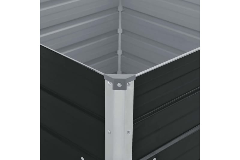 Odlingslåda 100x100x45 cm galvaniserat stål antracit - Grå - Blomlåda - Utomhuskrukor