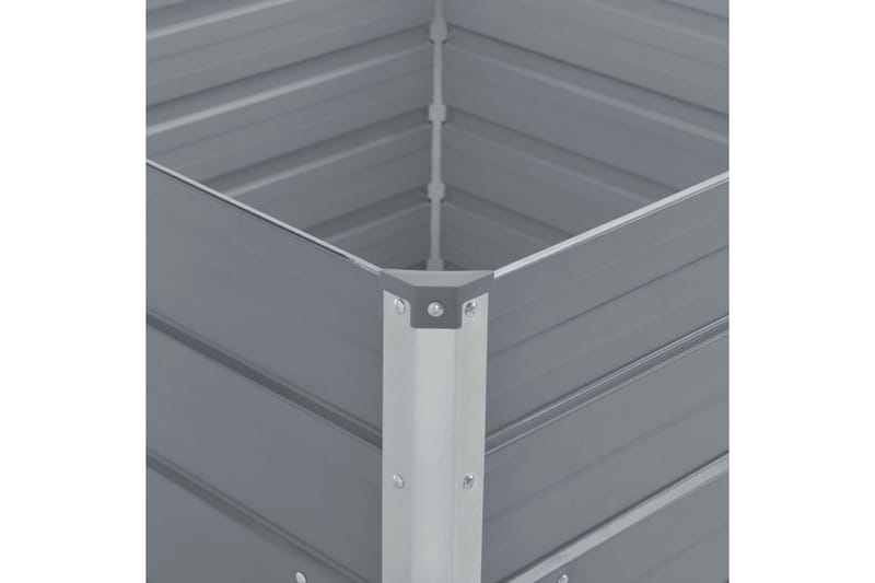 Odlingslåda 100x100x45 cm galvaniserat stål grå - Grå - Utemöbler - Övrigt utemöbler - Tillbehör utomhus - Utomhuskrukor