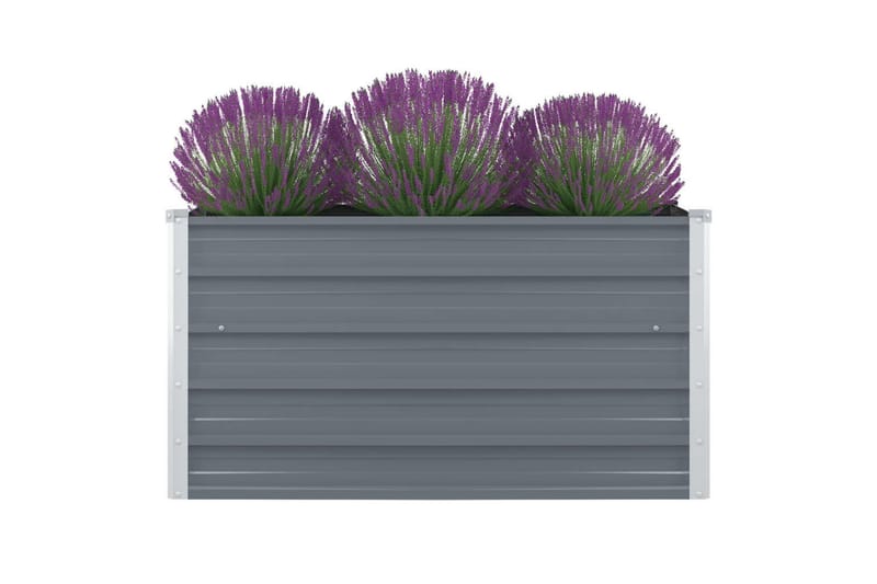 Odlingslåda 100x100x45 cm galvaniserat stål grå - Grå - Utemöbler - Övrigt utemöbler - Tillbehör utomhus - Utomhuskrukor