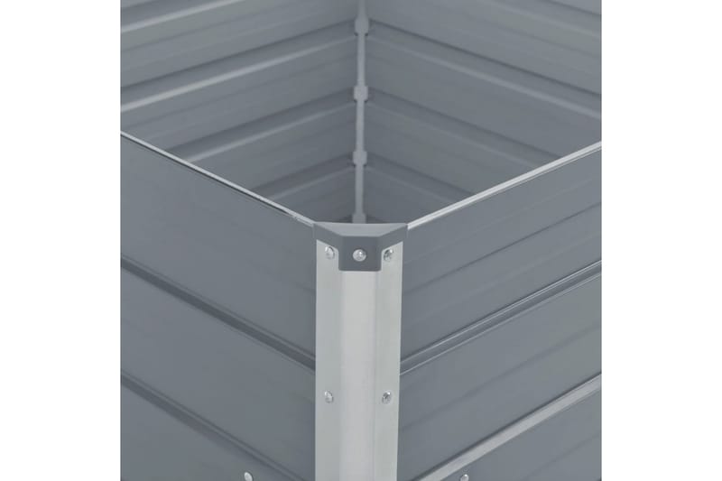 Odlingslåda 100x100x77 cm galvaniserad stål grå - Grå - Utemöbler - Övrigt utemöbler - Tillbehör utomhus - Utomhuskrukor