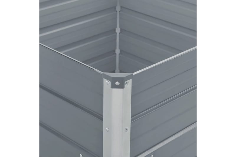 Odlingslåda 100x100x77 cm galvaniserad stål grå - Grå - Blomlåda - Utomhuskrukor