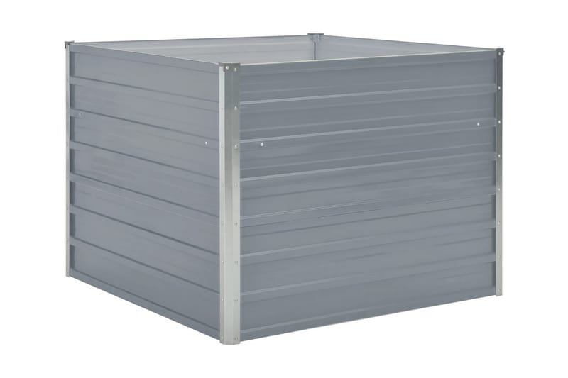 Odlingslåda 100x100x77 cm galvaniserad stål grå - Grå - Utemöbler - Övrigt utemöbler - Tillbehör utomhus - Utomhuskrukor