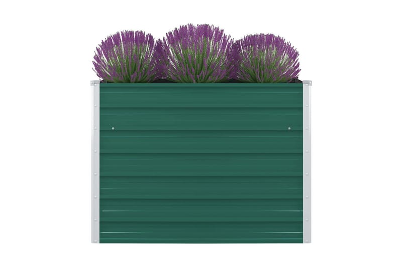 Odlingslåda 100x100x77 cm galvaniserad stål grön - Grön - Utomhuskrukor - Blomlåda