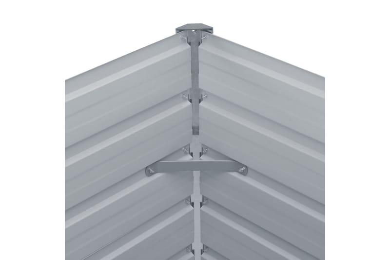 Odlingslåda 129x129x46 cm galvaniserat stål grå - Grå - Blomlåda - Utomhuskrukor
