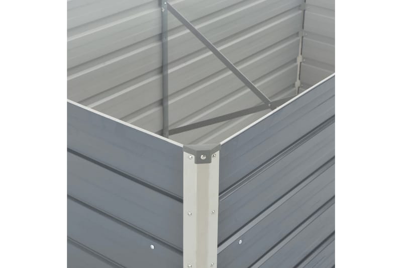 Odlingslåda 160x80x45 cm galvaniserat stål grå - Grå - Blomlåda - Utomhuskrukor