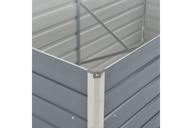 Odlingslåda 160x80x77 cm galvaniserad stål grå - Grå - Utemöbler - Övrigt utemöbler - Tillbehör utomhus - Utomhuskrukor