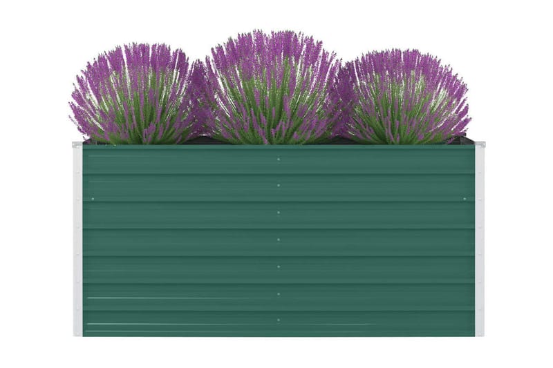 Odlingslåda 160x80x77 cm galvaniserat stål grön - Grön - Utomhuskrukor - Blomlåda