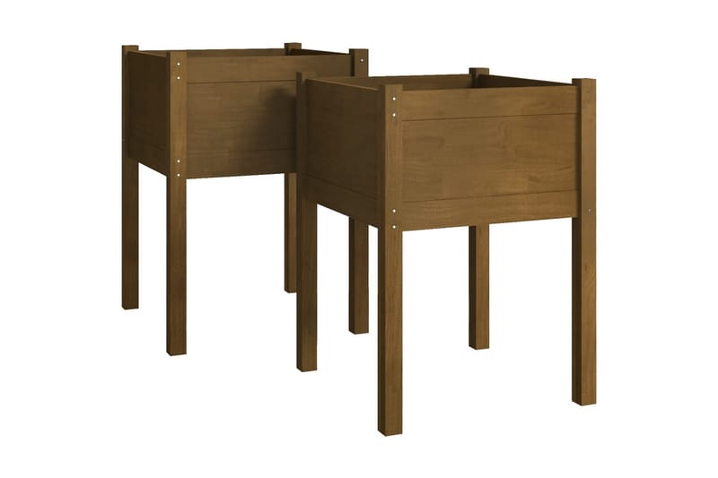 Odlingslåda 2 st honungsbrun 50x50x70 cm massiv furu - Honung - Utemöbler - Övrigt utemöbler - Tillbehör utomhus - Utomhuskrukor