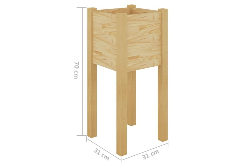 Odlingslåda 31x31x70 cm massiv furu - Brun - Utemöbler - Övrigt utemöbler - Tillbehör utomhus - Utomhuskrukor