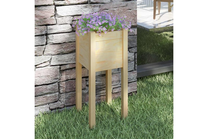 Odlingslåda 31x31x70 cm massiv furu - Brun - Utemöbler - Övrigt utemöbler - Tillbehör utomhus - Utomhuskrukor