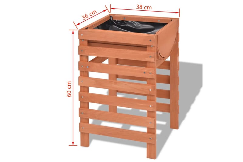 Odlingslåda 38x36x60 cm trä - Beige - Blomlåda - Utomhuskrukor